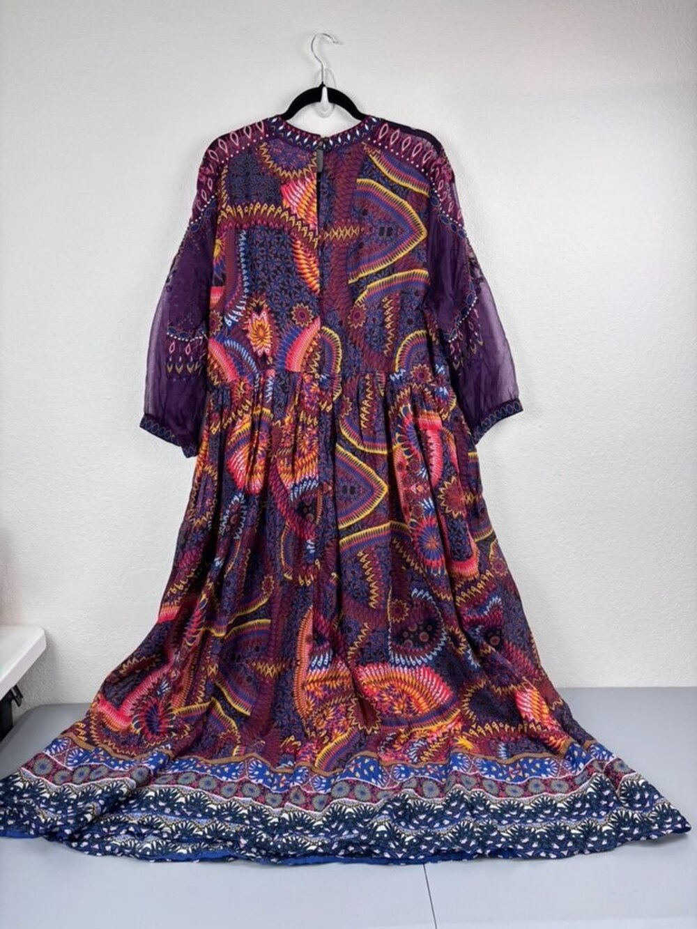 Anthropologie womens 18W Maren embroidered maxi dress purple multicolor bohemian - Picture 11 of 14